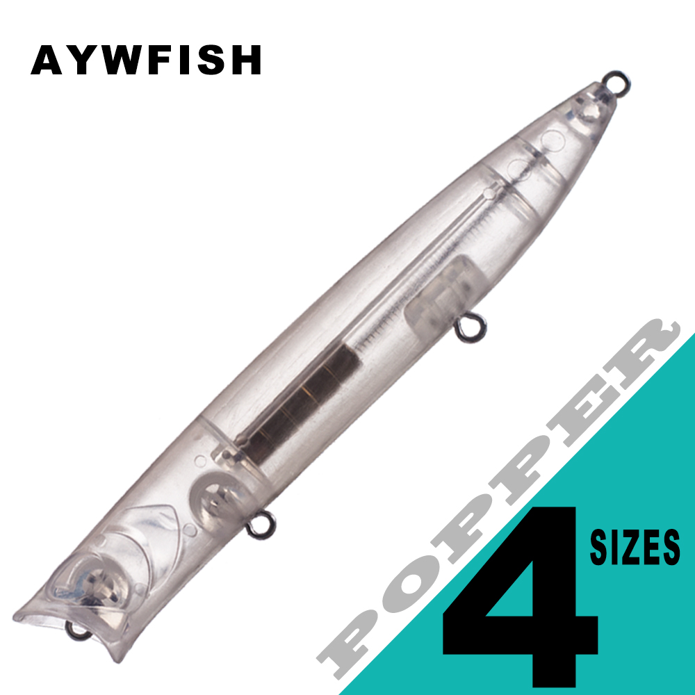 Fishing Lure Popper - Aywfish Drijvend Ongeverfd Hard Aas Kunstmatig