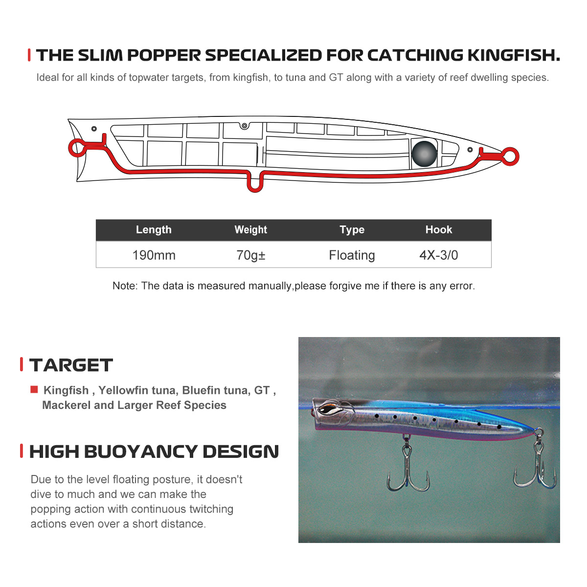 NOEBY Daio Topwater Popper Aas - Fishing Lure Popper recensie en prijs